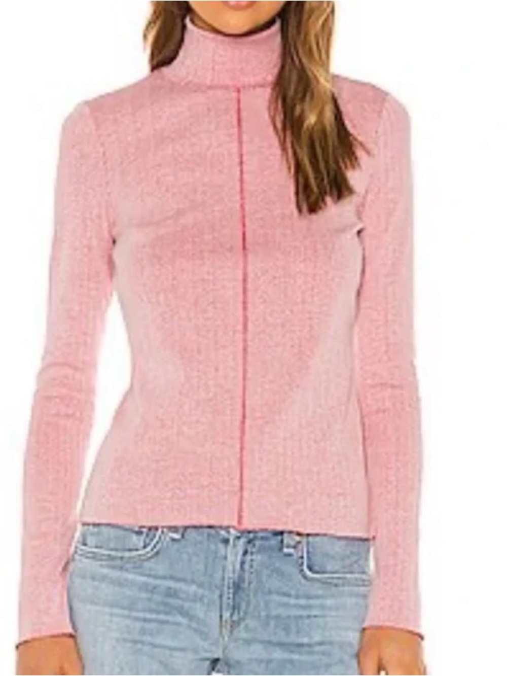 NEW W TAGS - Rag & Bone Elina Turtleneck top in pink/white/ size Medium